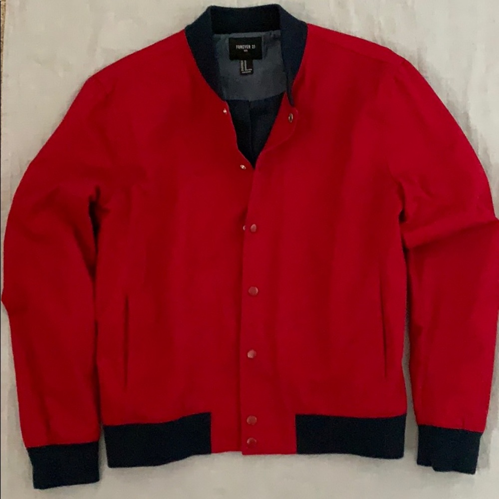 Forever 21 Men’s Snap-Front Varsity Jacket